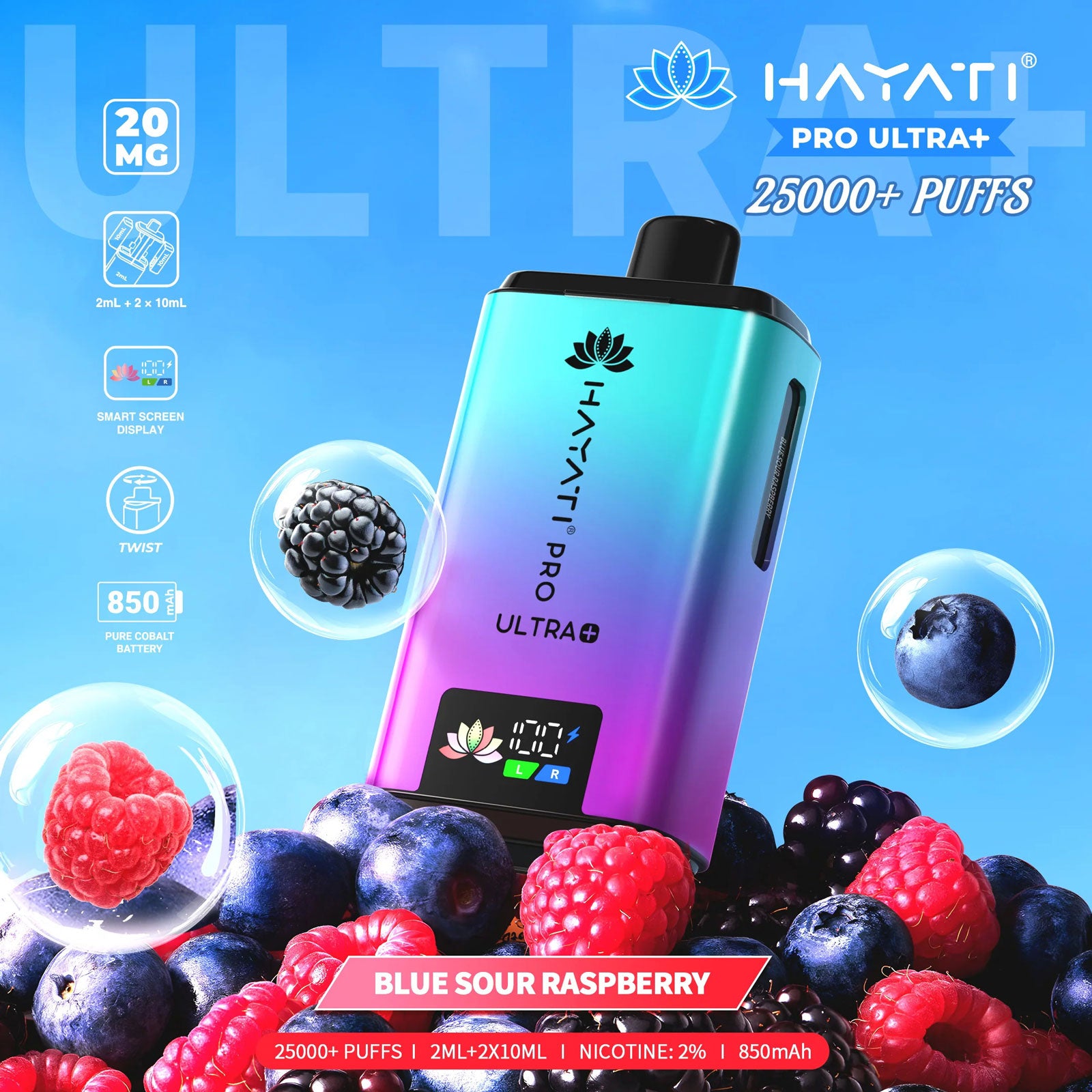 Hayati Pro Ultra Plus 25000 Prefilled Pod Kit Blue Sour Raspberry