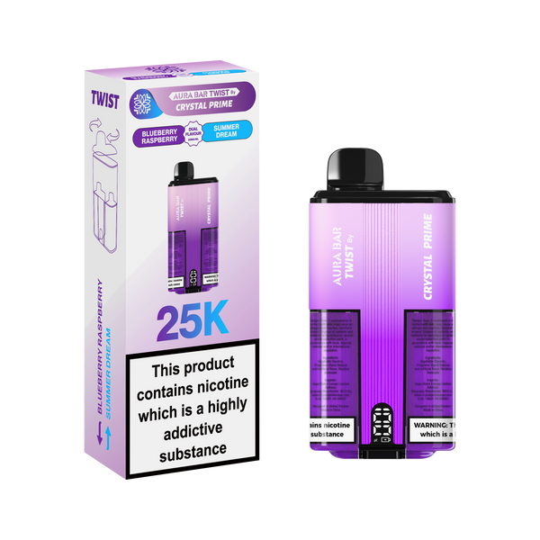 Crystal prime twist 25000 puff Blueberry_Raspberry-Summer_Dream flavour