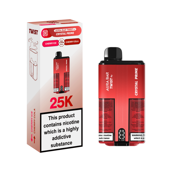 Crystal prime twist 25000 puff Cherry_Ice-Cherry_Cola flavour