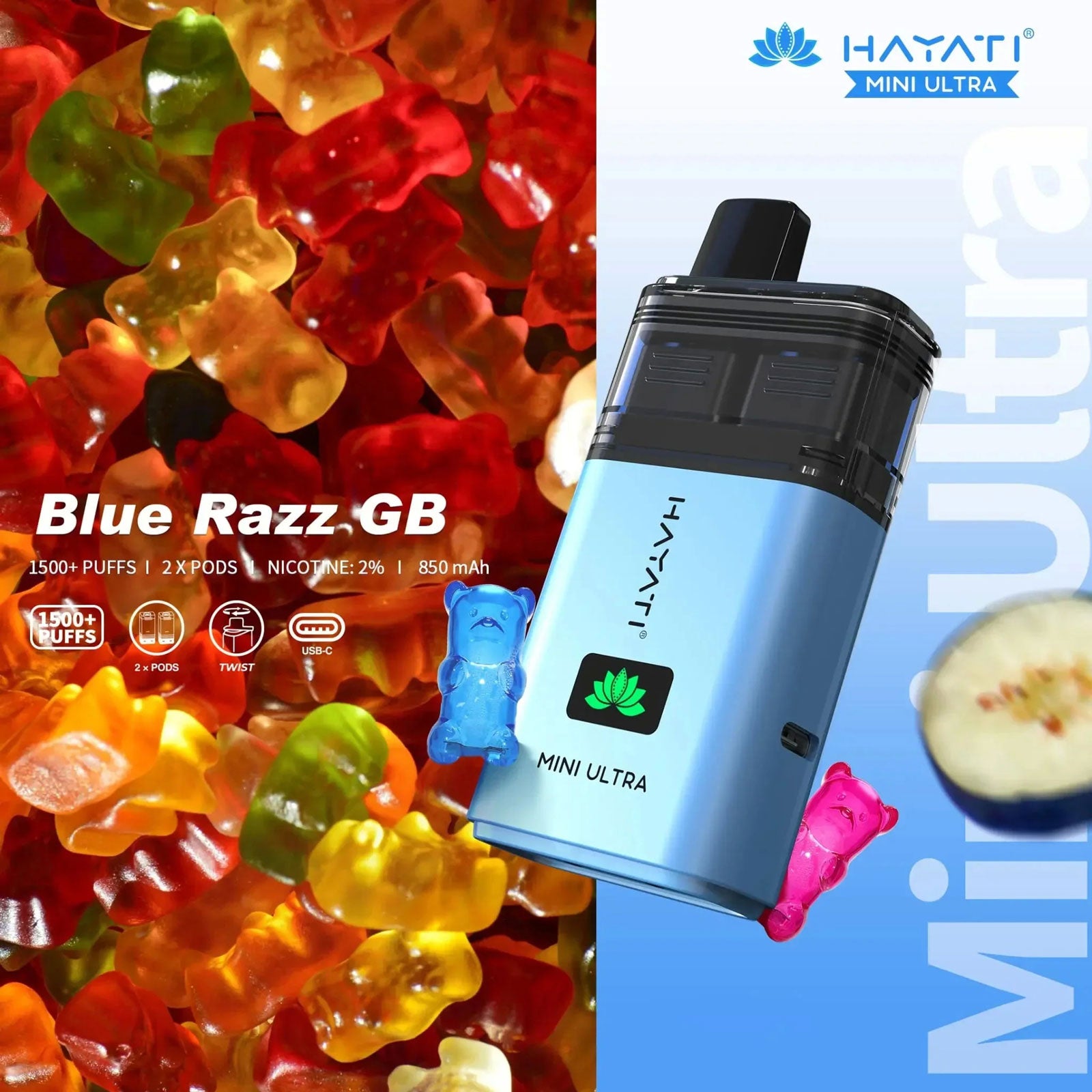Hayati Mini Ultra 1500 Puffs Disposable Vape 20MG
