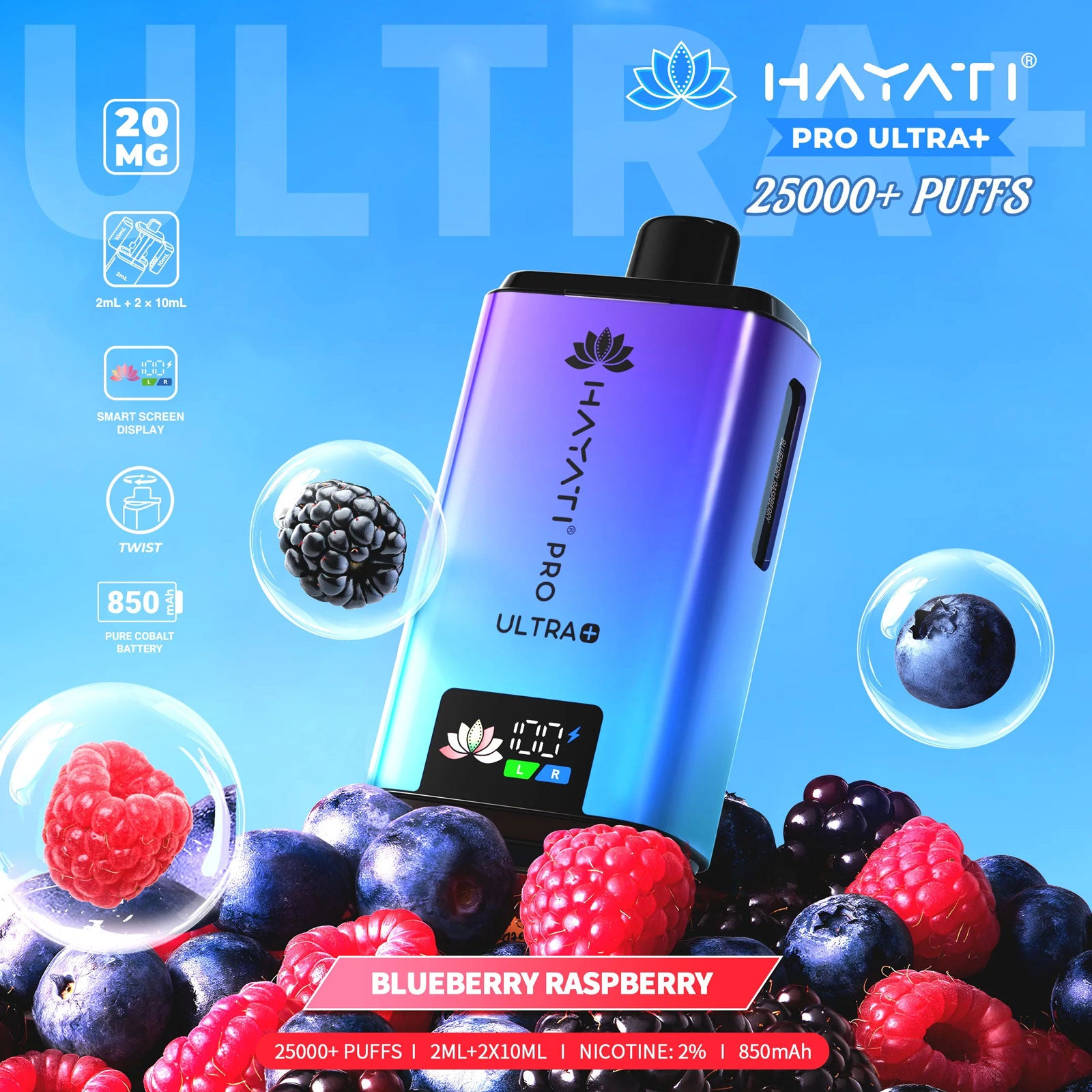 Hayati Pro Ultra Plus 25000 Prefilled Pod Kit Blueberry Raspberry