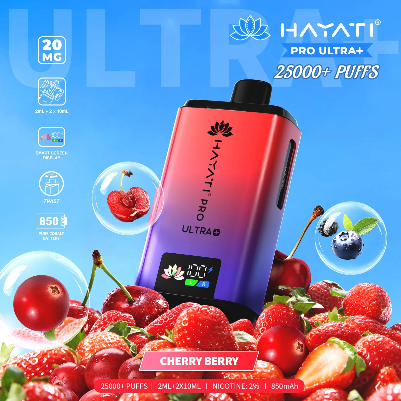 Hayati Pro Ultra Plus 25000 Prefilled Pod Kit Cherry Berry