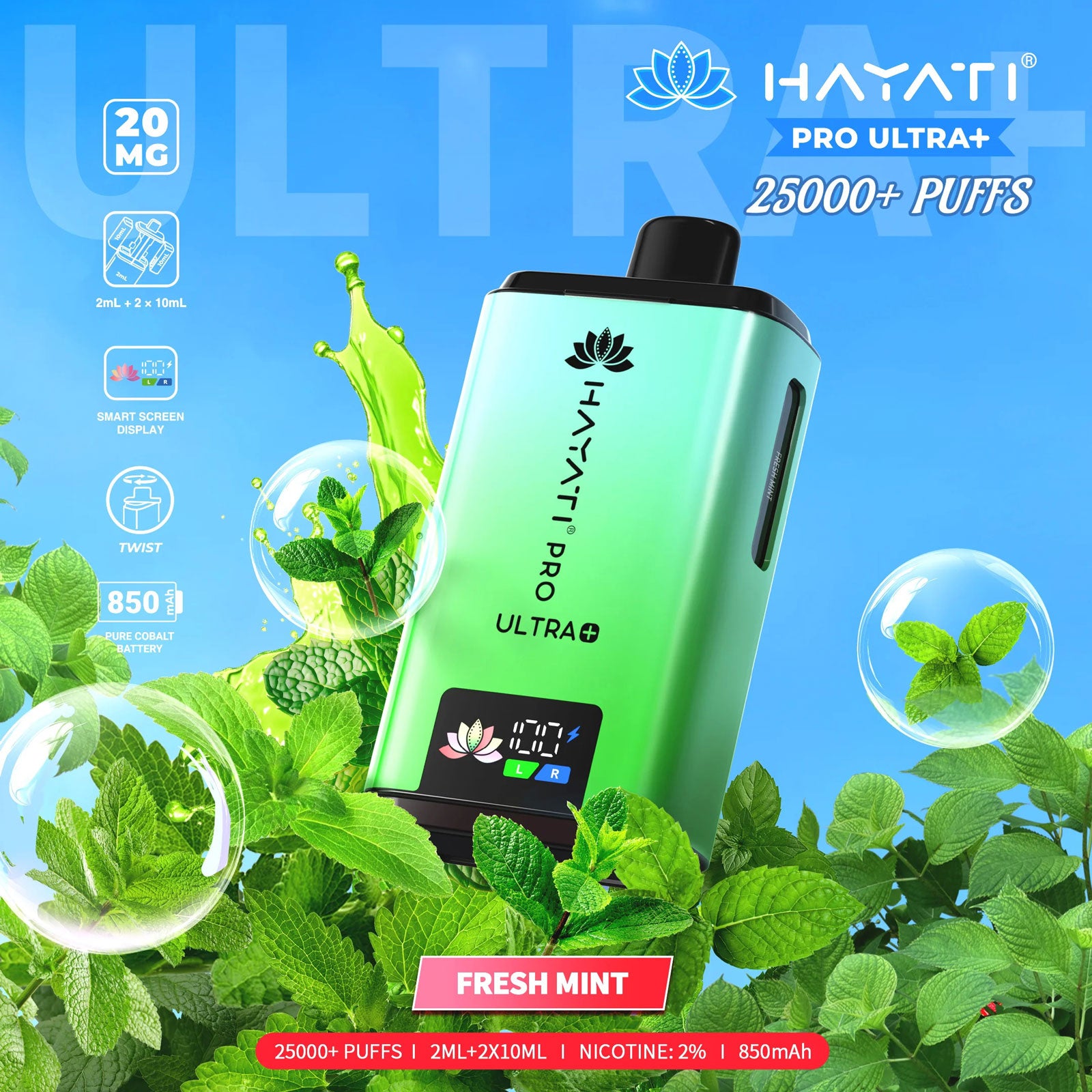 Hayati Pro Ultra Plus 25000 Prefilled Pod Kit Fresh Mint