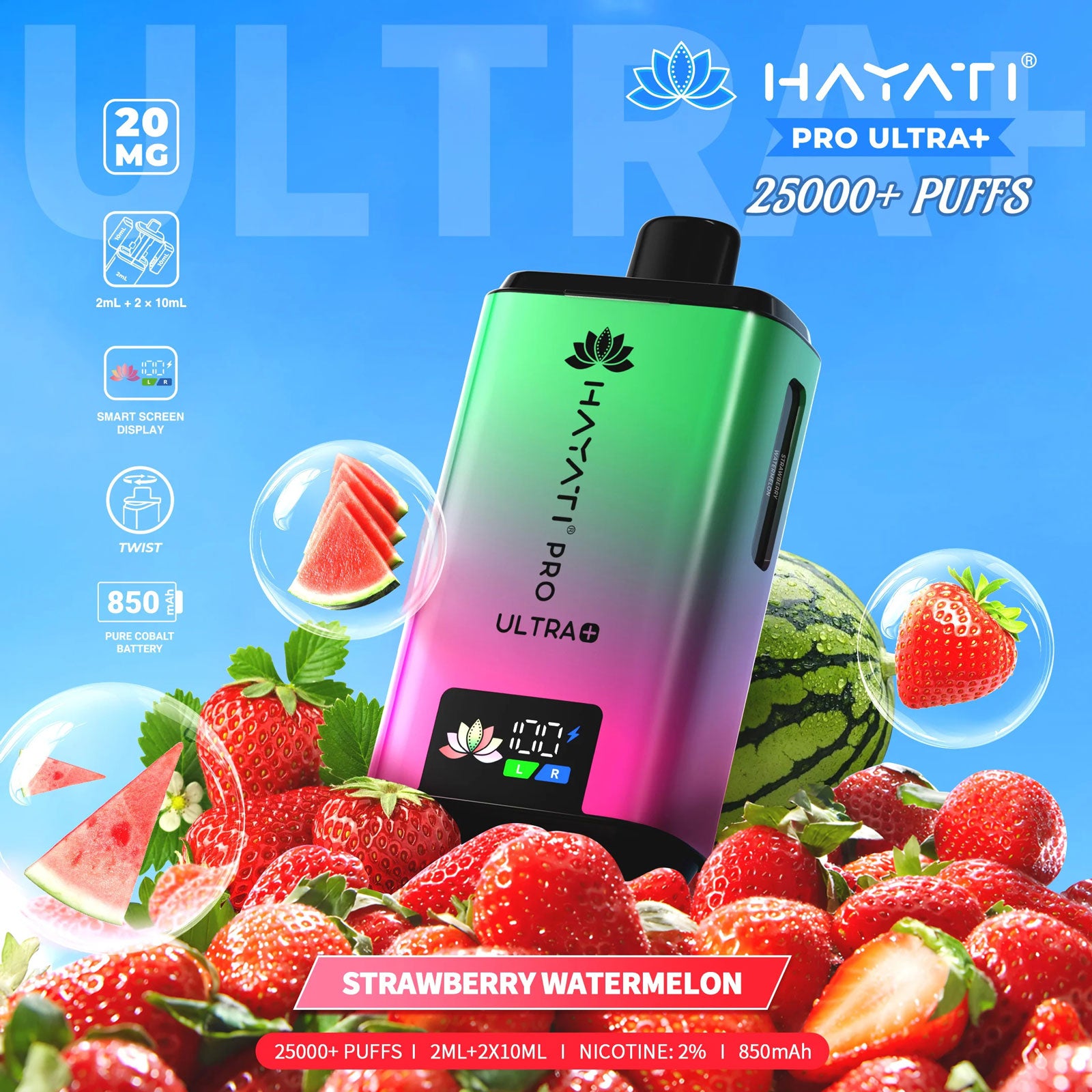 Hayati Pro Ultra Plus 25000 Prefilled Pod Kit Strawberry Watermelon